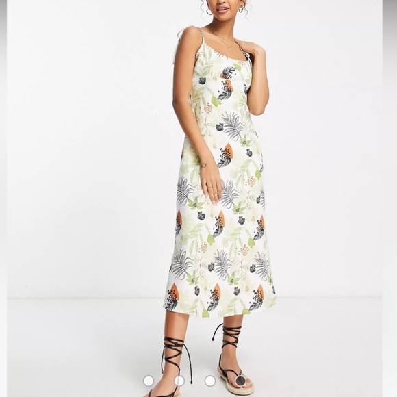 Charlie Holiday Dresses & Skirts - Charlie Holiday 8 NWT Mallorca Marina Dress White Palm Print Animal Green